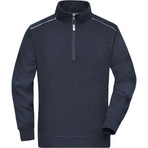 James & Nicholson Solid sweater met rits JN895 - Marine - 6XL