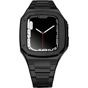 DrPhone AegisForge - 360 Graden Metalen Cover - Horlogeband - 44mm - CNC - Verander je Apple Watch 4/5/6/SE in Luxe Horloge