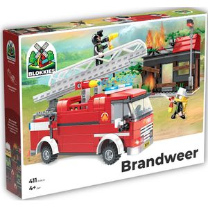 Blokkies Brandweer Bouwset - Bouwstenen - 411 onderdelen - Constructie Speelgoed - Educatief - 4+ jaar