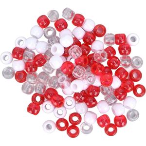 Allecto Plus - Dreadlocks Vlechten Kralen (100 stuks) voor Haar en Baard - Rood, Wit, Transparant