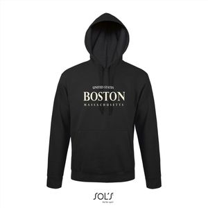 Hoodie 3-205 Boston Massachusetts - Zwart, xxL