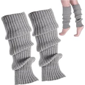 Beenwarmers voor dames, beenwarmers, beenwarmers, beenwarmers, beenwarmers, dames, beenwarmers, voor kinderen, ballet-manchetten, meisjeskostuum, modieuze beenwarmers, gebreide - grijs
