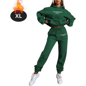Nivard Joggingpak - Huispak - Volwassenen - Trainingspak - Comfortabel - Joggingsbroek - Tracksuit - Dames - Groen - XL