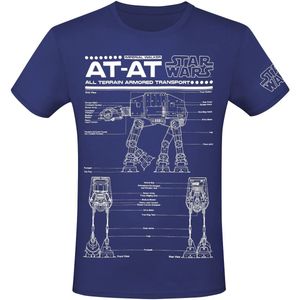 Star Wars AT-AT - Schematic Heren T-shirt - blauw - S