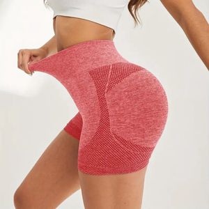 Sportbroek dames - Shapewear broekje - Kort - Fitnesskleding - Yoga Kleding Dames - Ademend & Flatterend - Hoge Taille Gymshorts - Hardloopbroek - Rood - Maat: L/XL - Kleding voor Hardlopen en Fitness