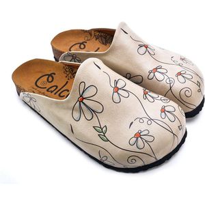 GOBY Clogs met Bloemen – Handgemaakt – Hoge Kwaliteit – Maat 39