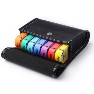 Scoby - Pillendoos 7 dagen - Medicijndoos - 4 vakken - Pillendoosje - Etui - Pill Box - Zwart