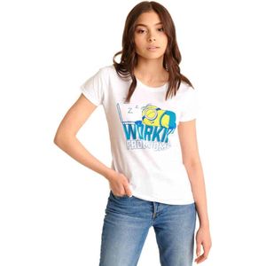 Minions - Workin' From Home Dames T-shirt - M - Wit