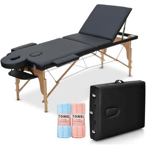 Duerté Massagetafel XXL Inklapbaar 3 Zones – Behandeltafel 85cm Breed – FSC Hout – Massagebank