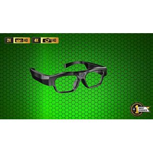 Bril Met Camera - 2K Video - 4K Foto - Mini Camcorder - Draagbare Spy Bril - Spy Bril - Smart Bril - Zonnebril - Digitale Videorecorder - Record Audio & Video - Recording Support - + Adapter - Inclusief Geheugenkaart 16GB - Wifi - Ultra HD - Zwart -