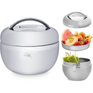 Thermische Container voor Eten Edelstaal APPLE 1,3 l - Soepterrine, Warmhoudcontainer Thermosfles voor Lunch, Soep Thermos, Voedselcontainer, Lunchpot