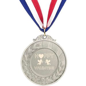 Akyol - blije valentijn medaille zilverkleuring - Valentijnsdag - relatie stel - cadeau