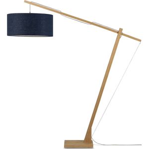 GOOD&MOJO Vloerlamp Montblanc - Bamboe/Blauw - 175x60x207cm - Scandinavisch,Bohemian - Staande lamp voor Woonkamer - Slaapkamer