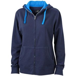 James and Nicholson Vrouwen/dames Lifestyle Zip-Hoodie (Marine / Kobalt Blauw)