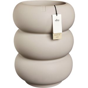 Elho Amber Roll High 43 - Bloempot voor Binnen & Buiten - 100% Gerecycled Plastic - Ø 43 x H 58 cm - Balanced Beige