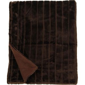 Bontplaid - Bruin - XXL - Woondeken - Bedsprei - 220x240 cm