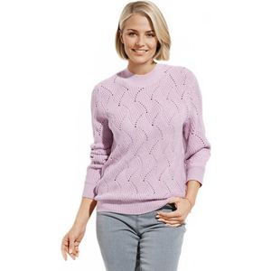 Pull chaud col montant maille ajourée épaisse