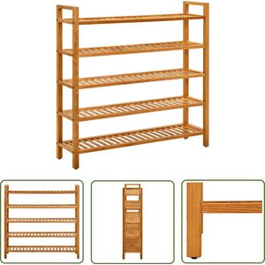 The Living Store Schoenenrek Eikenhout - 100x27x100 cm - Massief - Rustiek