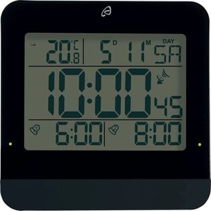 AURIOL® Wekkerradio - Alarmfuncties en Sluimerfunctie - Temperatuurmeter - Zwart - Incl. Batterijen