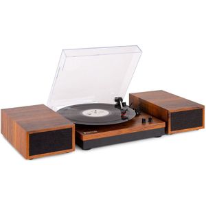 Retro Platenspeler met Bluetooth en Speakers - Fenton RP165 - Incl. Naald - Bruin Hout