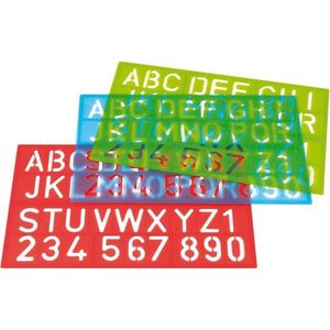 Westcott - Sjabloon - letter en - nummers - assorti - kleuren 1 st.