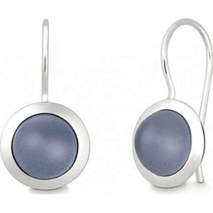 Quinn - zilveren oorbellen met chalcedoon - 035839915