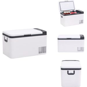 vidaXL Koelbox - Koelboxen - Elektrische Koelbox - Koelbox Auto - Koelbox met handvat 18 L PP &- PE zwart en wit