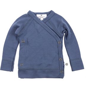 Baby wollen overslagtrui – Merinowol - Vintage Indigo- 56 - 1 tot 3 maanden