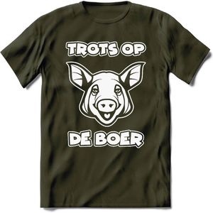 T-Shirt Knaller T-Shirt|Trots op de boer / Boerenprotest / Steun de boer|Heren / Dames Kleding shirt Varken|Kleur Groen|Maat XL