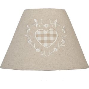 Lampenkap Ø 23*15 cm / E27 Beige Linnen Rond Hart Stoffen Lampenkap