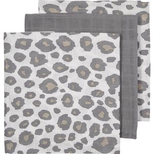 Meyco Baby Panter hydrofiele doeken - 3-pack - neutral/grey - 70x70cm