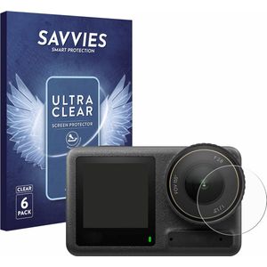 Savvies - Screenprotector voor DJI Osmo Action 4 (Lens) - Folie Beschermfolie transparant 6 Stuks