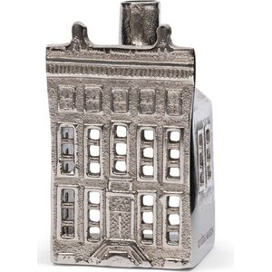 Riviera Maison Theelichthouder Grachtenpand Zilver - Canal House - Aluminium - (LxBxH) 8.5x7x13