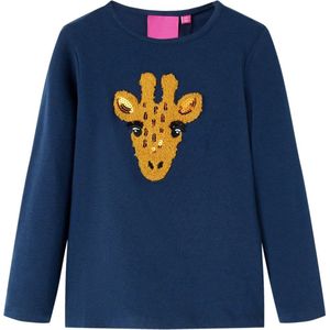 vidaXL - Kindershirt - met - lange - mouwen - 140 - marineblauw