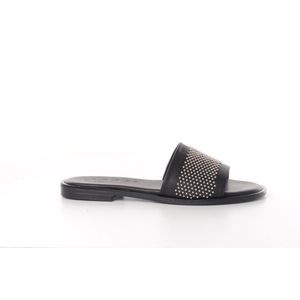 Maury dames slippers Euripides in zwart leder met studs