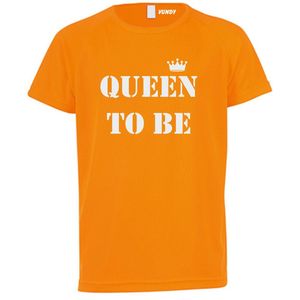 T-shirt kinderen Queen to be | koningsdag kinderen | oranje t-shirt | Oranje | maat 92