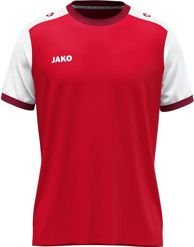 Jako Dynamic Shirt Korte Mouw Kinderen - Rood / Wit / Donkerrood | Maat: 128