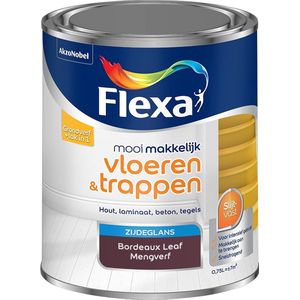 Flexa Mooi Makkelijk - Lak - Vloeren en Trappen - Mengkleur - Bordeaux Leaf - 750 ml