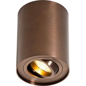 QAZQA rondoo up - Moderne Plafondspot | Spotje | Opbouwspot - 1 lichts - Ø 9.65 cm - Brons - Woonkamer | Slaapkamer | Keuken