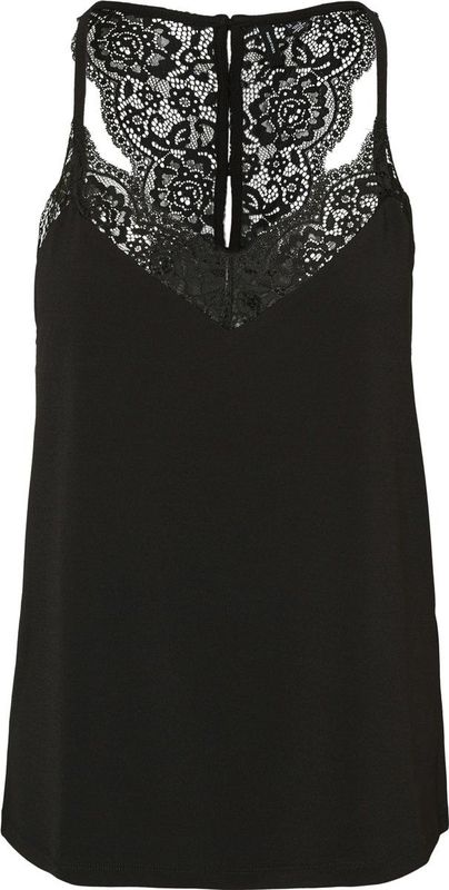 Vero Moda Top Vmana S l Lace Top Noos 10233213 Black Dames