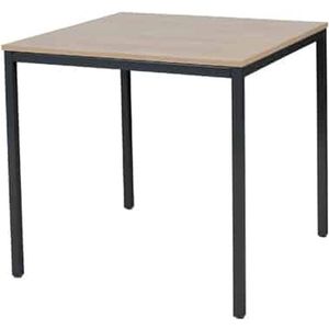 Bureautafel - Domino Basic 80x80 Havana Kersen - zwart frame