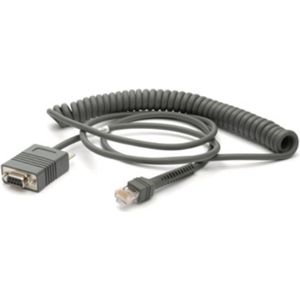 Zebra Kabel RS232 2,7m, gedreht RS232-Kabel: Standard DB9 female, TxD auf PIN2, 2,7m, Power-Port, gedreht, Kabelcode R02 (CBA-R02-C09PAR)