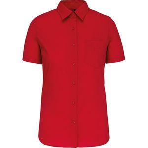 Kariban Overhemd in onderhoudsvriendelijk polykatoen-popeline korte mouwen dames K548 - Classic Red - M