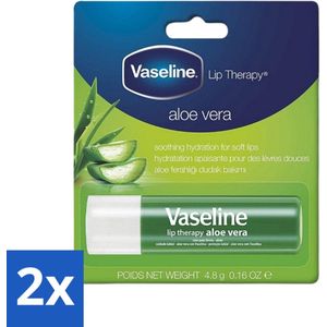 Vaseline - Aloe Vera - Lip Therapy Stick - Glans & Verzachtend - 4.8 g - Voordeelverpakking - 2 stuks