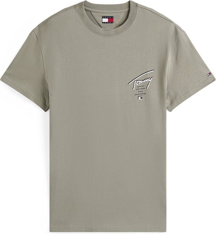 Tommy Jeans Shirt 'City'  kaki / wit