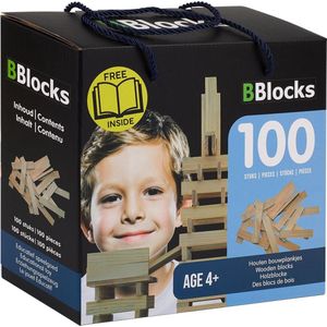 BBlocks bouwplankjes blank, 100 stuks