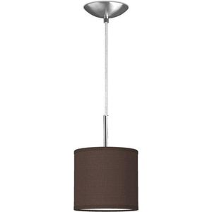 Home Sweet Home hanglamp Bling - verlichtingspendel Tube Deluxe inclusief lampenkap - lampenkap 16/16/15cm - pendel lengte 100 cm - geschikt voor E27 LED lamp - chocolade