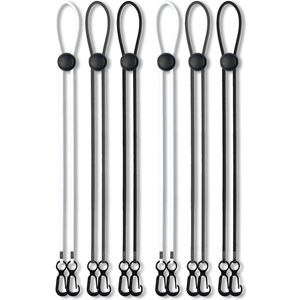 Elastische maskerketting - verstelbare maskerhouder - set van 6 - meerkleurig