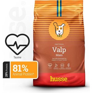 Husse Valp Maxi - Puppyvoer Droogvoer, Puppy Voer, Hondenvoer Droog, Hondenbrokken Junior - 2 x 12 kg