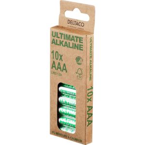 Deltaco Ultimate Alkaline - AAA Batterij 10 stuks - Ecolabel